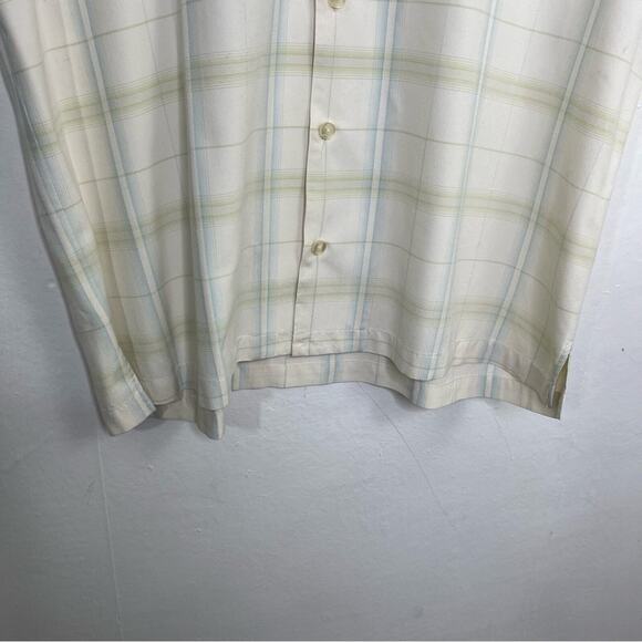 Tommy Bahama 100% Silk Short Sleeve Pale Yellow Shirt Size XL - Picture 6 of 13